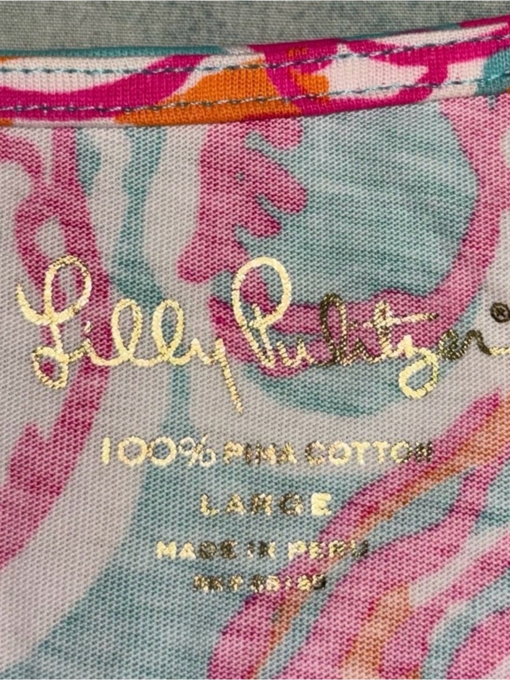 Lilly Pulitzer Women’s Size Large Floral Shift Dress - Pink, Orange & Aqua - Picture 3 of 8